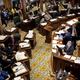 Members of the Senate debate legislation during a session Thursday, May 2, 2019, in Nashville, Tenn.